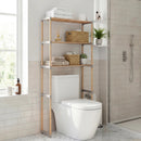 3-Tier Over The Toilet Storage Rack with Open Shelves-Gray by LJGDeals