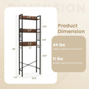 3-Tier Over-the-Toilet Storage Rack with 3 Hooks-Rustic Brown by LJGDeals