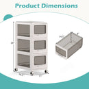 Rolling Storage Cart with Drawers and Lockable Wheels by LJGDeals