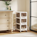 Rolling Storage Cart with Drawers and Lockable Wheels by LJGDeals