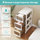 Rolling Storage Cart with Drawers and Lockable Wheels by LJGDeals