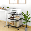 3 Tier Printer Stand Rolling Fax Cart with Adjustable Shelf and Swivel Wheels by LJGDeals