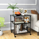 3 Tier Printer Stand Rolling Fax Cart with Adjustable Shelf and Swivel Wheels by LJGDeals