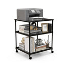 3 Tier Printer Stand Rolling Fax Cart with Adjustable Shelf and Swivel Wheels by LJGDeals