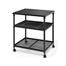 3 Tier Printer Stand Rolling Fax Cart with Adjustable Shelf and Swivel Wheels by LJGDeals