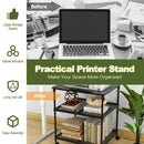 3 Tier Printer Stand Rolling Fax Cart with Adjustable Shelf and Swivel Wheels by LJGDeals