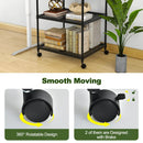 3 Tier Printer Stand Rolling Fax Cart with Adjustable Shelf and Swivel Wheels by LJGDeals