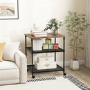 3 Tier Printer Stand Rolling Fax Cart with Adjustable Shelf and Swivel Wheels by DirectDeals