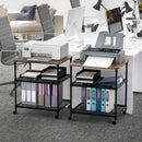 3 Tier Printer Stand Rolling Fax Cart with Adjustable Shelf and Swivel Wheels by DirectDeals