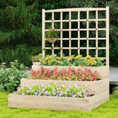 3-Tier Raised Garden Bed with Lattice Trellis and Open-Ended Base-Natural by LJGDeals