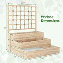3-Tier Raised Garden Bed with Lattice Trellis and Open-Ended Base-Natural by LJGDeals