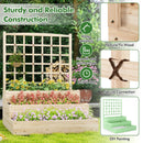 3-Tier Raised Garden Bed with Lattice Trellis and Open-Ended Base-Natural by LJGDeals