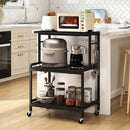 3-Tier Rolling Microwave Cart with Power Outlet and Hooks by LJGDeals