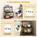 3-Tier Rolling Microwave Cart with Power Outlet and Hooks by LJGDeals