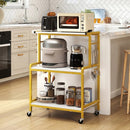 3-Tier Rolling Microwave Cart with Power Outlet and Hooks by LJGDeals