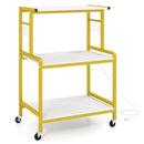 3-Tier Rolling Microwave Cart with Power Outlet and Hooks by LJGDeals