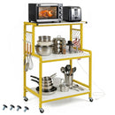 3-Tier Rolling Microwave Cart with Power Outlet and Hooks by LJGDeals