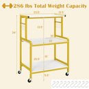 3-Tier Rolling Microwave Cart with Power Outlet and Hooks by LJGDeals