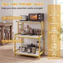 3-Tier Rolling Microwave Cart with Power Outlet and Hooks by DirectDeals