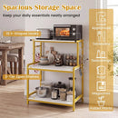 3-Tier Rolling Microwave Cart with Power Outlet and Hooks by LJGDeals