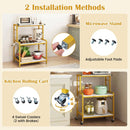 3-Tier Rolling Microwave Cart with Power Outlet and Hooks by DirectDeals