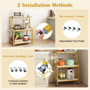 3-Tier Rolling Microwave Cart with Power Outlet and Hooks by LJGDeals
