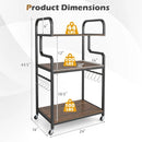 3-Tier Rolling Printer Stand Home Office Large Printer Cart with Storage Shelves by LJGDeals