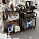 3-Tier Rolling Printer Stand Home Office Large Printer Cart with Storage Shelves by LJGDeals