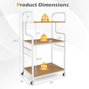 3-Tier Rolling Printer Stand Home Office Large Printer Cart with Storage Shelves