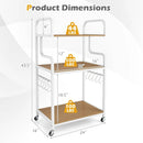 3-Tier Rolling Printer Stand Home Office Large Printer Cart with Storage Shelves by LJGDeals