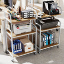 3-Tier Rolling Printer Stand Home Office Large Printer Cart with Storage Shelves by LJGDeals