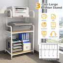 3-Tier Rolling Printer Stand Home Office Large Printer Cart with Storage Shelves by LJGDeals