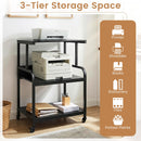 3-Tier Rolling Printer Stand with Adjustable Shelf by LJGDeals