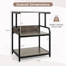 3-Tier Rolling Printer Stand with Adjustable Shelf by DirectDeals