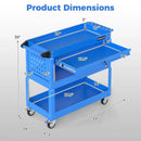 3-Tier Rolling Tool Cart with Lockable Drawer by LJGDeals