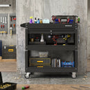 3-Tier Rolling Tool Cart with Lockable Drawer by LJGDeals
