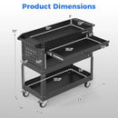 3-Tier Rolling Tool Cart with Lockable Drawer by LJGDeals