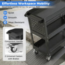 3-Tier Rolling Tool Cart with Lockable Drawer by DirectDeals