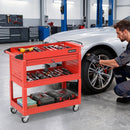 3-Tier Rolling Tool Cart with Lockable Drawer by DirectDeals