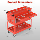 3-Tier Rolling Tool Cart with Lockable Drawer by LJGDeals