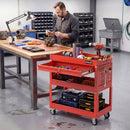 3-Tier Rolling Tool Cart with Lockable Drawer by LJGDeals