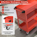 3-Tier Rolling Tool Cart with Lockable Drawer by DirectDeals