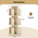 3-Tier Rotating Bookshelf with Dividers and Anti-falling Baffles by LJGDeals