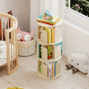 3-Tier Rotating Bookshelf with Dividers and Anti-falling Baffles by LJGDeals