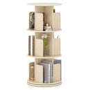 3-Tier Rotating Bookshelf with Dividers and Anti-falling Baffles by LJGDeals