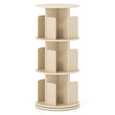 3-Tier Rotating Bookshelf with Dividers and Anti-falling Baffles by LJGDeals