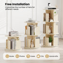 3-Tier Rotating Bookshelf with Dividers and Anti-falling Baffles