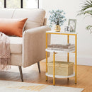 3-Tier Round End Table for Small Space and Bedroom Room