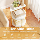 3-Tier Round End Table for Small Space and Bedroom Room by LJGDeals