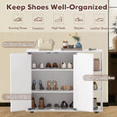 3-Tier Shoe Cabinet with Doors with Adjustable Open Shelves for Entryway by LJGDeals